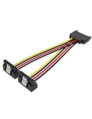 Vention Câble Alimentation SATA - Longueur 0.15m - 15P Mâle - 2x15P Femelle Coudé - 18 AWG - Couleur Noir