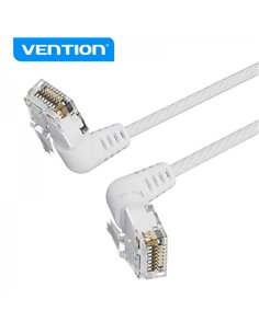 Vention Câble de Réseau UTP RJ45 Slim Cat.6A Cabeza Rotatoria Angulo 360º Recto - 1.5m - Couleur Blanc