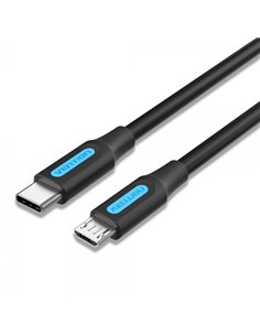 Vention Câble USB-C Mâle à MicroUSB Mâle - 1m - 2A 10W 480Mbps - Couleur Noir
