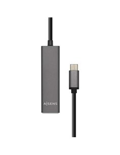 Aisens HUB USB 3.1 USB-C - USB-C Mâle à 4xTipo À Femelle - 15cm - Couleur Gris