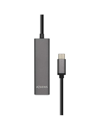 Aisens HUB USB 3.1 USB-C - USB-C Mâle à 4xTipo À Femelle - 15cm - Couleur Gris