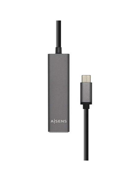 Aisens HUB USB 3.1 USB-C - USB-C Mâle à 4xTipo À Femelle - 15cm - Couleur Gris