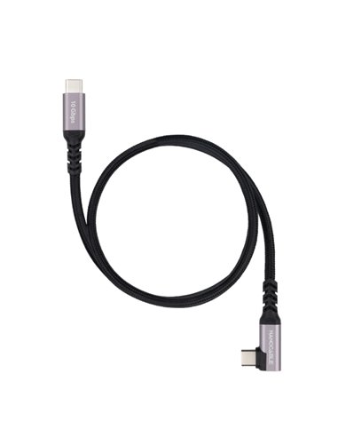 Nanocable Câble USB-C Mâle coudé 90º - Supporte jusqu'à 100W - Longueur 3m - Vitesse de transfert Jusqu'à 10Gbps - Résolution 4K