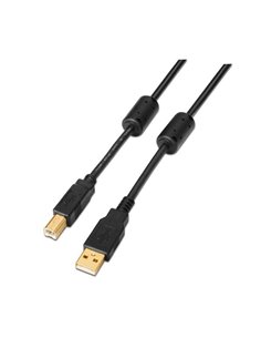 Aisens Câble USB 2.0 Imprimante Super Haute qualité Avec Ferrita - Tipo À Mâle à Tipo B Mâle - 3.0m - Couleur Noir