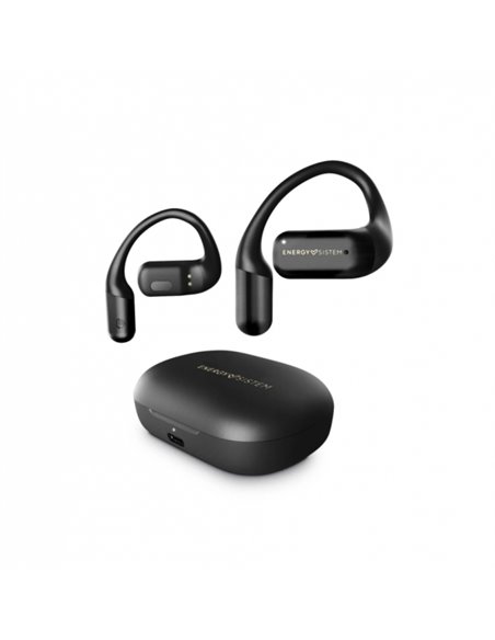 Energy Sistem OpenWave Écouteurs True Wireless - 25 Horas de Autonomie - Résistants al Eau - Système Secure Fit - Couleur Noir