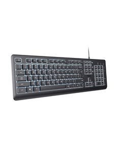 Trust Primo Clavier de Format Completo Avec Câble USB-C - Retroiluminacion LED - Protection contra Derrames - 104 Teclas Silenci