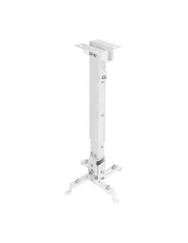 Tooq Support Universal de Techo Pour Proyector - Inclinable et Giratorio - Peso Max 20Kg - Couleur Blanc