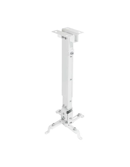 Tooq Support Universal de Techo Pour Proyector - Inclinable et Giratorio - Peso Max 20Kg - Couleur Blanc
