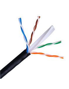 Aisens Câble de Réseau Extérieur Imperméable RJ45 Cat.6 UTP Rigido AWG24 - Bobina de 100m 100% Cobre Pour la Instalacion - Résis