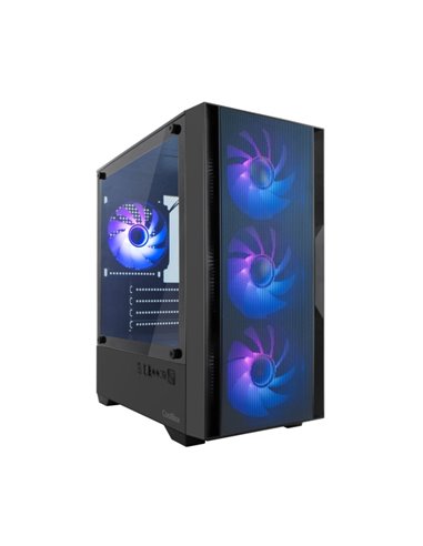 Coolbox GM220 MPFusion Boîte Torre Micro ATX - Latéral Cristal Templado - Taille HDD 2.5", 3.5" - USB-À 3.2, USB-C et Audio - 4 