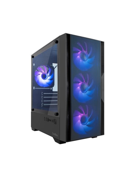 Coolbox GM220 MPFusion Boîte Torre Micro ATX - Latéral Cristal Templado - Taille HDD 2.5", 3.5" - USB-À 3.2, USB-C et Audio - 4 