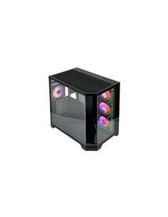 L-Link Nova Boîte ATX - Cristal Templado Continu - 4 Ventiladores RGB - USB 3.0 - Couleur Noir