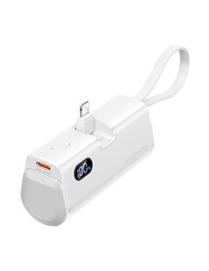 Vention PowerBank 4800mAh - Lightning - Charge rapide 22.5W - Conector Pliable - Couleur Blanc