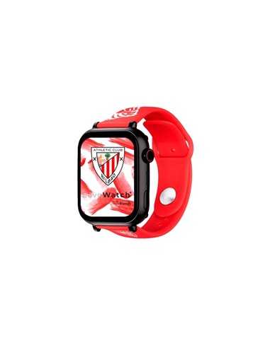 Savefamily Reloj Intelligente Smartwatch Infantil Savewatch Plus Edicion Athletic Club Avec GPS et Llamada - Correa Silicona Roj