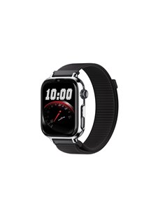 Savefamily Reloj Intelligente Smartwatch Infantil SaveWatch Plus 2 - Écran Amoled - Carcasa Plateada - Correa Tela Negra