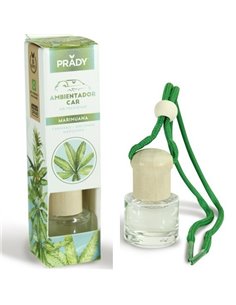 Prady Ambientador Coche Marihuana - Flacon de Cristal 6 ml et Cuerda Pour Espejo Retrovisor