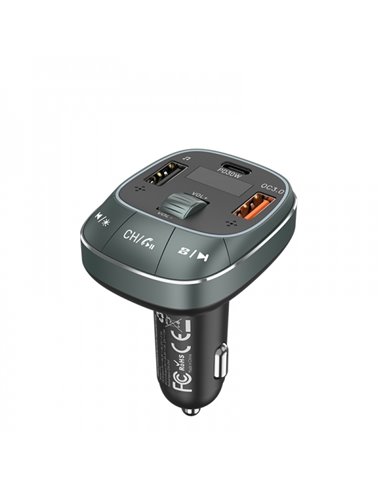 Vention Transmisor FM/MP3/Bluetooth - 1xUSB-Tipo C à 2xUSB - 30W
