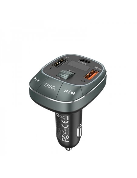 Vention Transmisor FM/MP3/Bluetooth - 1xUSB-Tipo C à 2xUSB - 30W