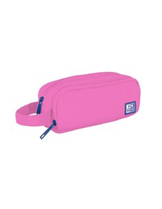 Oxford B-Smart Étui Trousse - 3 Compartiments - Anse Latéral - Fabricado en Material Reciclado - Couleur Rose