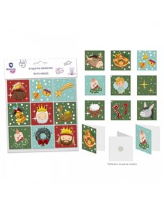 Bismark Pack de 9 Tarjetas de Felicitacion Navideña - Adhésif en la Parte Trasera - Diseños Variados