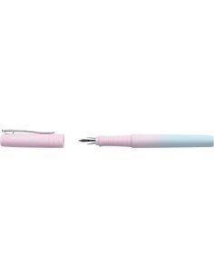 Faber-Castell Poly Ball Flow Edition Blushing Sky Pluma Estilografica - Ancho du Plumin Medio - Doux al Toucher - Couleur Rose/B