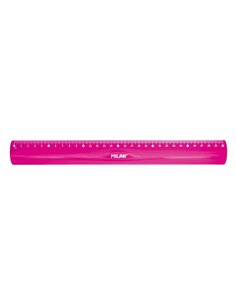 Milan Règle Flexible et Résistant - Longueur 30cm - Couleur Rose Translucido