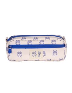 Milan Coleccion 460 Trousse Rectangulaire - 2 Compartiments Avec Fermeture éclair - Couleur Beige/Bleu