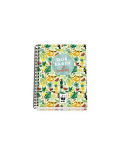 Dohe WWF Tropic Cahier Spirale A5 100 Feuilles Cuadricula 5mm - Couverture rigide Impresa à todo Couleur et Plastificada en Bril