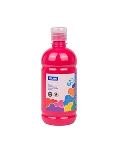 Milan Botella de Tempera 500ml - Tapon Dosificador - Séchage rapide - Mezclable - Couleur Magenta