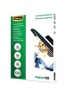 Fellowes Pack de 100 Fundas Pour Plastificar Brillo A4 - 100 Micras - Haute qualité - Transparent