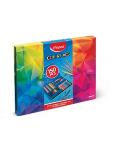 Maped Couleur`Peps Pack de 150 Piezas Pour Colorear Avec Feutres, Lapices de Couleurs Fuertes, Infinity, Aqua, Pastel et Duo Wor