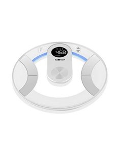 Muvip Round Design Bascula de Baño Digital - Écran LCD - Plataforma de Cristal - Peso Max. 180kg - Auto Apagado