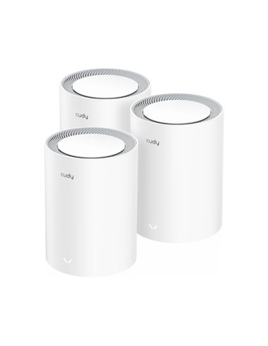 Cudy Pack de 3 Sistemas WiFi Mesh 7 Gigabit Dual Band BE3600 - Vitesse Jusqu'à 1000Mbps - 3 Puertos - Antenas Internas - Couleur