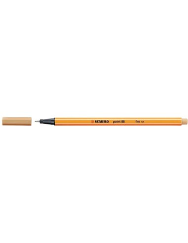 Stabilo Point 88 Feutre de Pointe Fina de Fibre - Trait de 0.4 mm - Encre Avec Base de Eau - Couleur Ocre Clair