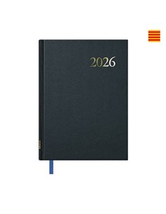 Dohe Segovia Agenda Annuel Catalan - Semaine sur 2 pages - Taille 14x20cm - Couleur Noir