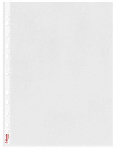 Esselte Pack de 100 Fundas Multitaladro A4 0,07mm - Abertura Supérieur - 11 Taladros - Acabado Rugoso Transparent