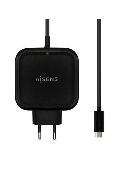 Aisens Cargador 65W PD3.0 QC3.0 1xUSB-C 1.2m - Couleur Noir