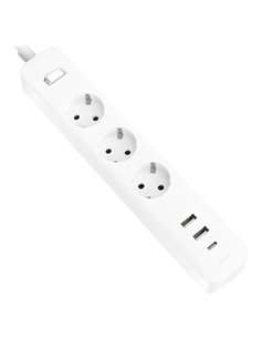 Xiaomi 20W Power Strip Regleta Avec Interruptor - 3 Tomas Schuko - 2 Puertos USB C 20W + 1 USB À - Charge rapide 20W - Material 