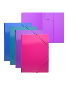 Erichkrause Pack de 4 Carpetas Solapas Matt Vivid A4 - Fabricadas en Polipropileno - Couleurs assorties