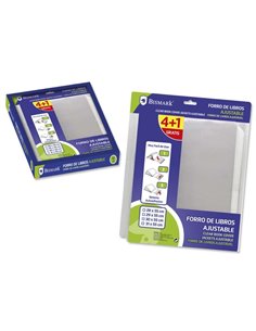 Bismark Pack de 5 Forros Pour Libros 290mm de Polipropileno - Solapa Réglable - Facile Forrado en 3 Pasos - Sans Necesidad de Co