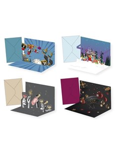 Bismark Carte Pop Up de Felicitacion de Año Nuevo Avec Sobre - Decorada Avec Foil et Relieves Pop Up