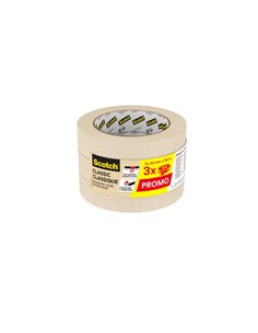 Scotch Classic Pack de 3 Cintas de Enmascarar - 24mm x 50m - Couleur Blanc