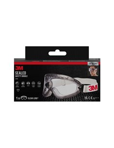 3M Gafas de Sécurité - Usage Compatible Avec Gafas Graduadas - Lente Incolora - Antivaho - Antirrayaduras - Sellado Facial - Pro