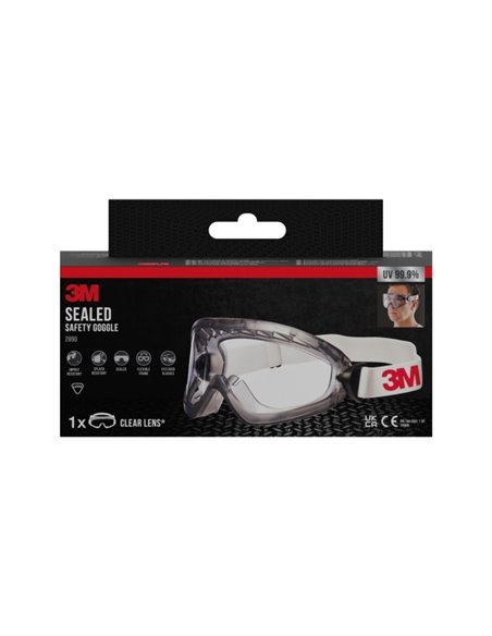 3M Gafas de Sécurité - Usage Compatible Avec Gafas Graduadas - Lente Incolora - Antivaho - Antirrayaduras - Sellado Facial - Pro