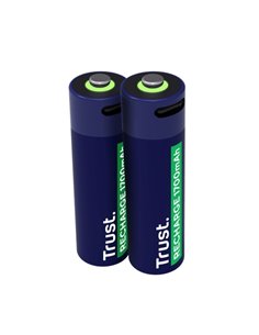 Trust Pack de 2 Pilas Recargables 1700 mAh AA