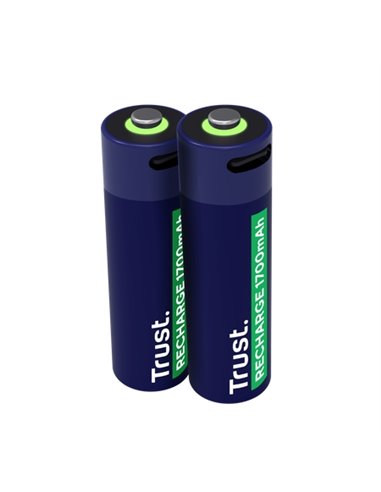 Trust Pack de 2 Pilas Recargables 1700 mAh AA