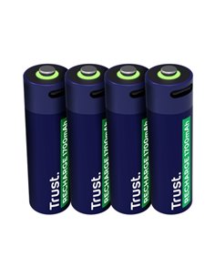 Trust Pack de 4 Pilas Recargables 1700 mAh AA