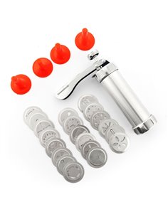 Innovagoods Prekies Maquina Pour Masa de Galletas 2 en 1 - Manga Pastelera - Comprend Plantillas - Facile Nettoyage - Mango Ergo
