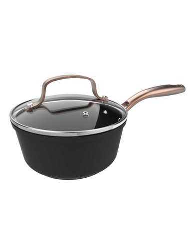 Cecotec Polka Fantasy Cazo de 16cm de Diametro - Capacité 1.3L - Aluminium Forjado - Couvercle de Cristal Templado - Antiadheren
