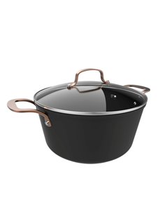 Cecotec Polka Fantasy Olla de 28cm de Diametro - Capacité de 7.1L - Aluminium Forjado - Couvercle de Cristal Templado - Asas de 